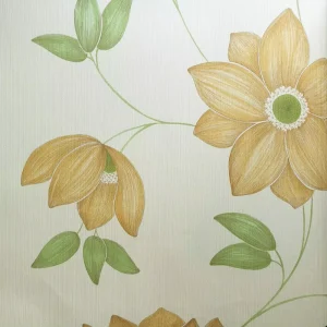 Sunny Flowers Embossed Vinyl Wallpapers Moisture and Waterproof