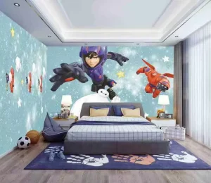 Superman Cartoon Modern Waterproof Wall Fabric for Boys and Girls’ Rooms & Hotels Self-adhesive Home Decor Wallpaper Rolls