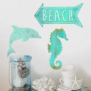 Surf Themed PVC Wallpaper for Living Room & Kids’ Bedroom Self Adhesive Home Decoration with Beach Wall Stickers