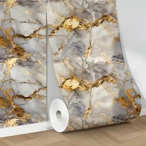 Surface IXPE Foam Marble Wallpaper Roll 120cm X 300cm for Home Interior Wall Decoration