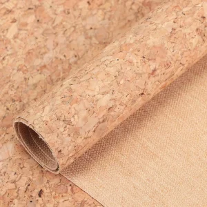 Sustainable Machine Washable Cork Fabric Floral Textured Cork Fabric for Handbag Arts and Crafts