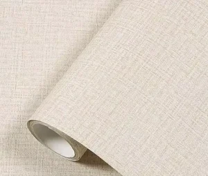 Textured Fabric Wallpaper Faux Grasscloth Beige Peel and Stick Self Adhesive Linen Removable Wallpaper Cabinets Counter Top