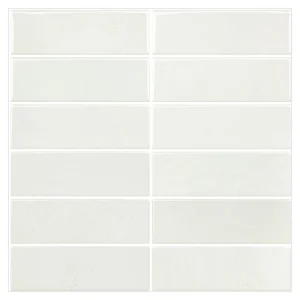 Textured White Rectangular Waterproof Peel and Stick Wall Tiles Self-Adhesive Traditional Design Living Room Bedroom Household