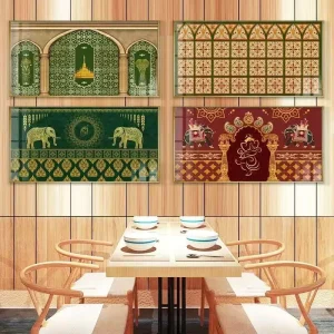Thai Style Wallpaper Hotel Background Wall Mural Southeast Asian Ethnic Style Elephant Mural Thai Restaurant Wallpaper
