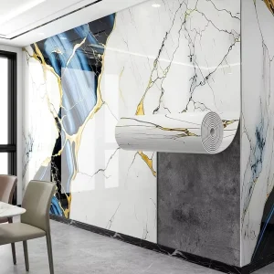 Thick 3D Marble Wall Tile Sticker Self-Adhesive Vinyl Wall Panel for Modern Home Decor