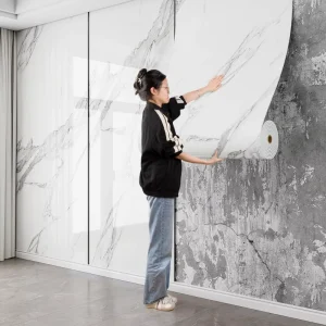 Thick IXPE Marble Wallpaper 3D Textured Waterproof Wall Panel for Apartments