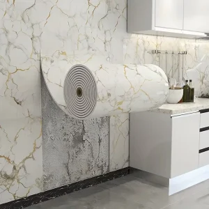 Thick Roll of Self-Adhesive Wallpaper Waterproof Oil-Resistant Wall Sticker for Interior Wall Renovation in Kitchen and Bathroom