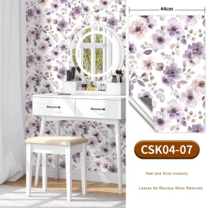 Thick Self-Adhesive French Rose Small Floral Wallpaper: Ins Cream Style Wardrobe Renovation Sticker