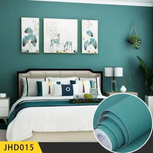 Thicken Textile Self Adhesive Wallpaper Plain Color Wall Paper for Interior Home Decoration