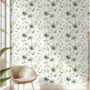Thicken Vintage Cabinet Stickers Floral Watercolor Self Adhesive Wallpaper Waterproof Moisture Proof High Grade Wall Decals