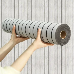 Thickened 3mm Self adhesive Wallpaper Rolls Retro Wood Grid 120cm Width PVC Wall Sticker for Professional Furniture Renovation