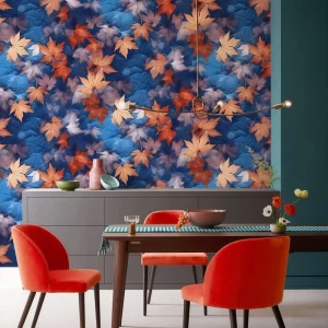 Tiktok3series and Bamboo Blooms Maple Leaves Nature PVC 0.53*9.5 m Wallpaper for Offices Home