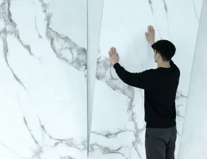 Tile Faux Marble Pattern Modern Household Bamboo Charcoal Wall Sticker Waterproof Moisture Proof Wall Panel Decorative Wallpaper