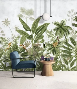 Tropical Trees and Toucan Monkeys 3D Wallpaper Special Wall Paper Wall Decor Papiers Peints Murals