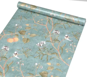 UDK Floral Peel and Stick Wallpaper Contact Paper Vintage Bird Flower Wallpaper Sticker