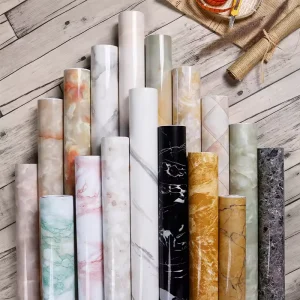 UDK Modern Design Marble Wall Paper Vinyl Adhesive Wallpaper Sticker PVC Waterproof for Kitchen or Apartment