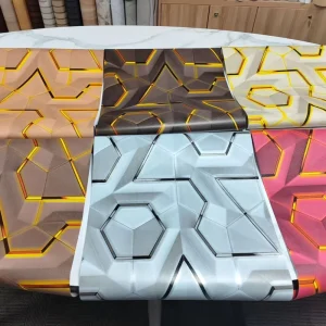 UDK Self Adhesive 3D Geometric Wallpaper for Interior Decoration with Waterproof PVC