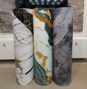 UV Marble Wall Peel Stick Adhesive Wallpaper Roll Interior Wall Sticker Bedroom Living Room 1.2m Roll Tile Sticker for Hotel