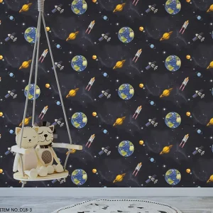 Vast Universe Design Vinyl Wallpaper Boys Bedroom Wallpaper Kids Wall Paper