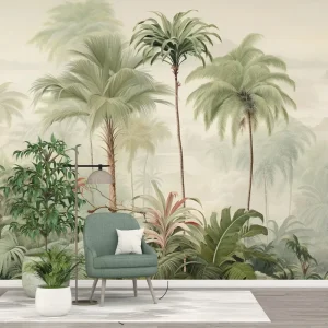 Vibrant Green Lush Tropical Rainforest Wallpaper for Nature Lovers Waterproof Jungle Murals for Living Room Bedroom Hospital