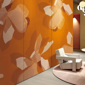 Vibrant Orange Floral Wallpaper Exquisite Botanical Pattern Wall Panel for Hotel Living Room Office Interior Wall Decor