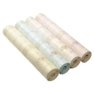 Victorian Rose Floral Wallpaper Embossed Textured Wall Covering Hotel Villa Project Supply