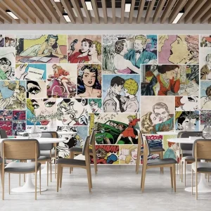 Vintage American Comic Wall Art Mural Personalized 5D Wallpaper for Home