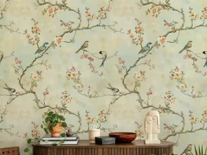 Vintage Bird and Flower Pattern Wallpaper Mural Branch Floral Design for Living Room Bedroom Home Interior Wall Decor