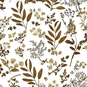 Vintage Black Floral Gold Leaf Vinyl Waterproof Self Adhesive Peel Stick Boho Botanical Wallpaper 17.5”x393” for Bedroom Shelf