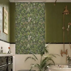 Vintage British Pastoral Country Forest Self Adhesive Wallpaper, Thicken PVC INS Plant Wall Sticker for Bedroom Living Room