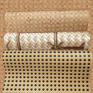 Vintage Chinese Bamboo Weave Texture Self Adhesive Wallpaper PVC Peel and Stick Wall Sticker for Furniture & Wall Refurbishment
