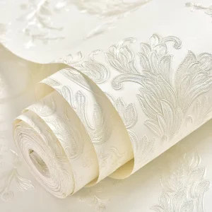Vintage Damask Pattern Self Adhesive 3D Stereoscopic Wallpaper Peel and Stick Wall Sticker for Home Decor