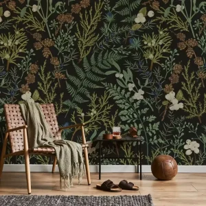 Vintage Dark Botanical Wallpaper Peel and Stick Removable Wallpaper