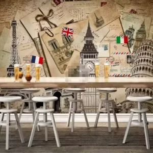 Vintage European Style Architectural Background Mural New Design Wallpaper