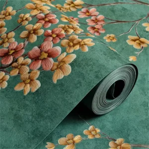 Vintage Floral Self Adhesive Wallpaper Non-Woven Wall Covering for Bedroom Living Room Eco-Friendly Peel and Stick Wallpaper