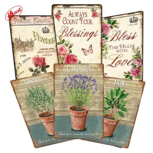 Vintage Flower Tin Sign Metal Sign Funny Wall Plaque Bar Club Hotel Home Flower Shop Metal Wall Art Decor Metal Poster
