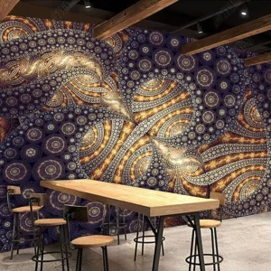 Vintage Industrial Style Gear Bearing Background Mural Wallpaper Rock
