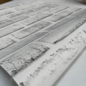 Vintage White Brick Stone Texture Effect Self Adhesive Vinyl PVC Wallpaper Roll Floral Removable Wall Paper for Home Living Room
