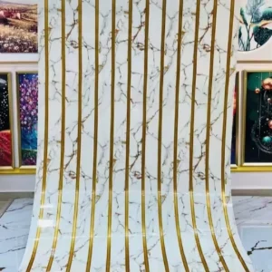 Vinyl 1.2*3m White Golden Self Adhesive 3D Geometric Marble Sheet Peel Stick Wall Sticker Factory Price