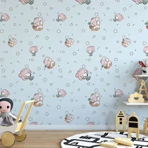 Vinyl Anti static Waterproof Anti fouling Self adhesive Peel Stick Wallpaper for Children’s Bedroom and Living Room Walls