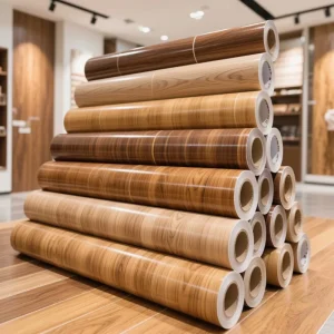 Vinyl Pvc Wooden Foil Self Adhesive Texture Vinyl Sheet for Wood Cutting Board for Door and Cabinet Wallpaper