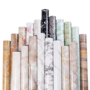 Vinyl Self Adhesive Marble Wallpaper Waterproof Kitchen Marble Sticker PVC Wall Paper Rolls Plastic Marble Designs
