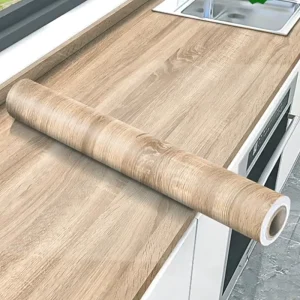 Vinyl Waterproof Home Decor Film Wall Sticker Self Adhesive PVC Kitchen Cabinet Wallpaper Wide Wood Grain Protective Film
