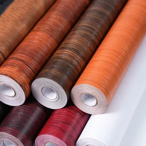 Vinyl Wood Grain Wallpaper Stickers for Home Decoration with Wooden Designs