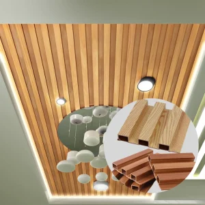 WPC Wall Panels for Wall Cladding and Headboard Self Adhesive Waterproof Wallpaper for Commercial Use