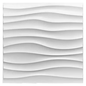 Wall Art Green Material Decorative PVC Material White Wave Design PVC 3D Wall Panel