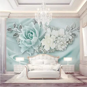 Wall Decor Panels 3D Wall Panels 3D Rose Wallpaper for Home Decoration Living Room 3D Wall Paper Stickers