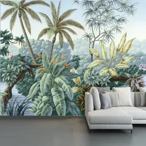 Wall Decor Wallpaper Murals Tropical Plants Natural Scenery Customizable Waterproof Fireproof Paper Wall Bedroom Exterior