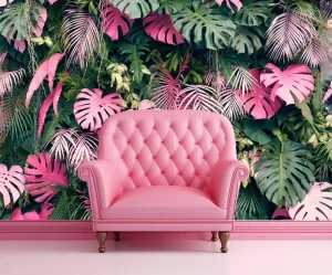 Wall Mural Custom Modern Silk Waterproof Wallpaper for Bedroom Living Room 3D Monstera Tropical Plant Banana Leaf Palm