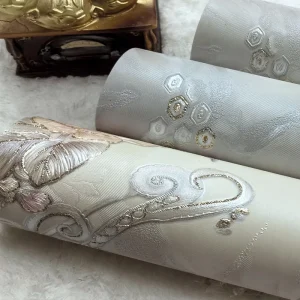 Wall Paper Rolls Art Decore Material Heavy Embossed Vinyl Home Decor 3D Wallpaper Flowers Wall for Baderoom
